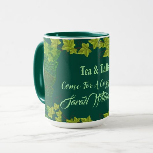 Cozy Cuppa Green Tea Cups vanmiddag Tea Party Mok (Voorkant links)