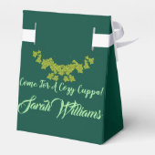 Cozy Cuppa Green TeaCups vanmiddag Tea Party Black Bedankdoosjes (Achterkant)