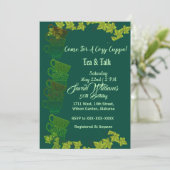 Cozy Cuppa Groene Theekopjes Afternoon Tea 50 Verj Kaart (Staand voorkant)