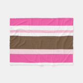 Cozy Custom Fleece Blanket Brown & Pink Stripe Deken (Voorkant (Horizontaal))