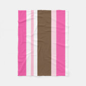 Cozy Custom Fleece Blanket Brown & Pink Stripe Deken (Voorkant)
