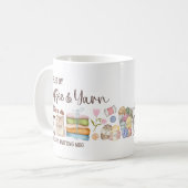 Cozy Custom Fueled by Coffee & Yarn Knitting Lover Koffiemok (Voorkant links)