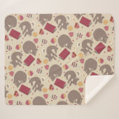 Cozy Cute Cat Lovers Collage Pattern Sherpa Deken (Voorkant (horizontaal))