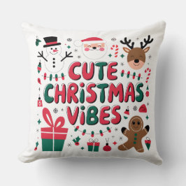 Cozy "Cute Christmas Vibes" Throw Pillow Kussen