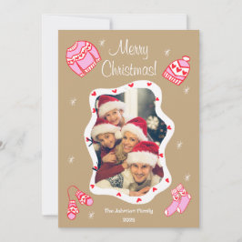 Cozy Cute Sweater Weather Doodle Holiday Card Feestdagenkaart