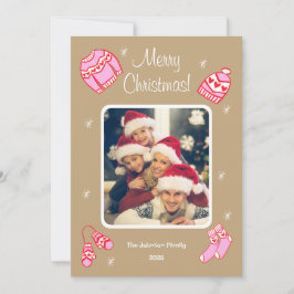 Cozy Cute Sweater Weather Doodle Holiday Card Feestdagenkaart