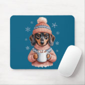 Cozy Dachshund Dog With Hot Cocoa Holiday Winter S Muismat (Met muis)