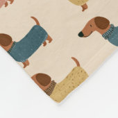 Cozy Dachshund Sweater Pattern Fleece Deken (Hoek)