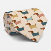 Cozy Dachshund Sweater Pattern Stropdas (Opgerold)