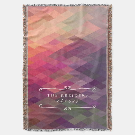 Cozy Diamond Pattern Personalized Throw Blanket Deken (Voorkant Verticaal)