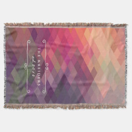 Cozy Diamond Pattern Personalized Throw Blanket Deken