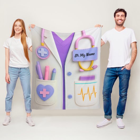 Cozy Doctor Blanket – Heart & Healing Design Fleece Deken (In situ)