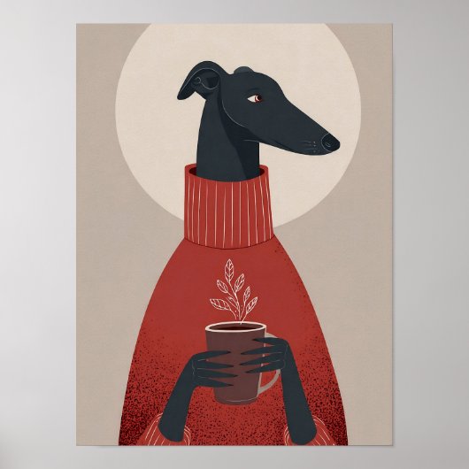 Cozy Dog Art – Mok & Stoom Poster (Voorkant)