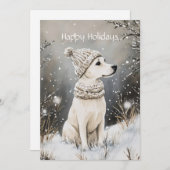 Cozy Dog Christmas Feestdagenkaart (Voorkant / Achterkant)