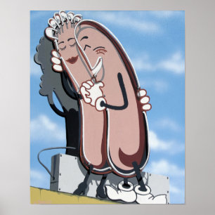 Cozy Dogs Diner op Route 66 Retro Neon Poster