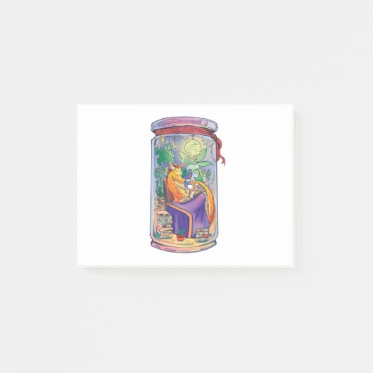 Cozy dragon lezen boeken post-it® notes (Voorkant)