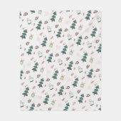 Cozy Dusty Blue Watercolor Christmas Tree Pattern Fleece Deken (Voorkant)