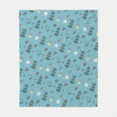 Cozy Dusty Blue Watercolor Christmas Tree Pattern Fleece Deken (Voorkant)