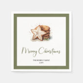 Cozy Earthy Christmas Cookies Personalized Napkins Servet (Voorkant)