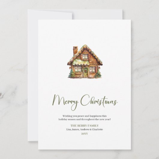 Cozy Editable Script Font Christmas Greeting Card Feestdagenkaart (Voorkant)
