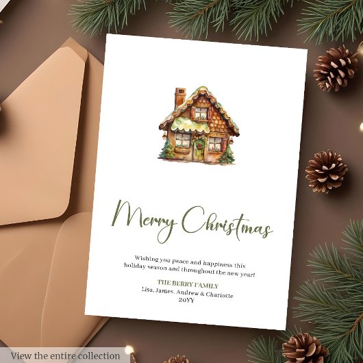 Cozy Editable Script Font Christmas Greeting Card Feestdagenkaart