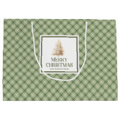 Cozy Elegant Christmas Gift Bag Neutral Earthy Loo Groot Cadeauzakje (Achterkant)