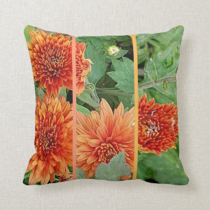 Cozy en Bright Oranje Chrysanthemum Flower Kussen