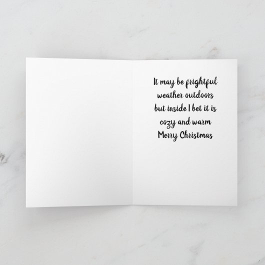COZY EN WARM INDOORS VOOR CHRISTMAS KAART (Binnen)