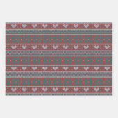 Cozy Fair Isle-kerstpatronen Inpakpapier Vel (Voorkant 2)