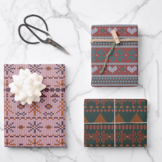 Cozy Fair Isle-kerstpatronen Inpakpapier Vel