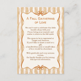 Cozy Fall Baby Shower | Neutral Cream & orange Informatiekaartje