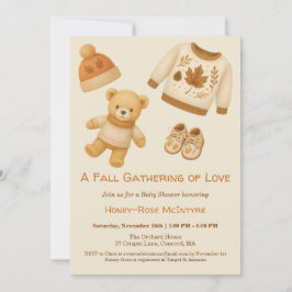 Cozy Fall Baby Shower | Neutral Cream & orange Kaart