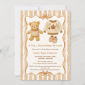 Cozy Fall Baby Shower | Neutral Cream & orange Kaart (Voorkant)