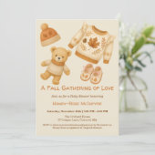 Cozy Fall Baby Shower | Neutral Cream & orange Kaart (Staand voorkant)