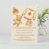 Cozy Fall Baby Shower | Neutral Cream & orange Kaart (Staand voorkant)