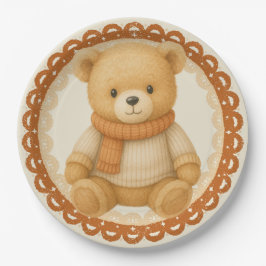 Cozy Fall Baby Shower | Neutral Cream & orange Papieren Bordje