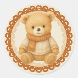 Cozy Fall Baby Shower | Neutral Cream & orange Ronde Sticker