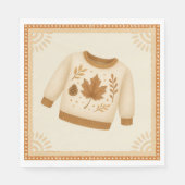 Cozy Fall Baby Shower | Neutral Cream & orange Servet (Voorkant)