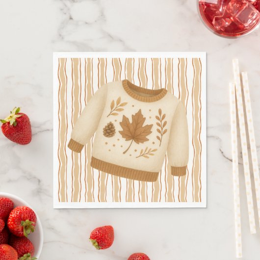 Cozy Fall Baby Shower | Neutral Cream & orange Servet (Insitu)