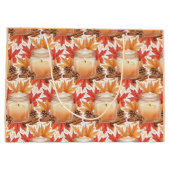 Cozy Fall Candle with Maple Leaves | Autumn Design Groot Cadeauzakje (Achterkant)