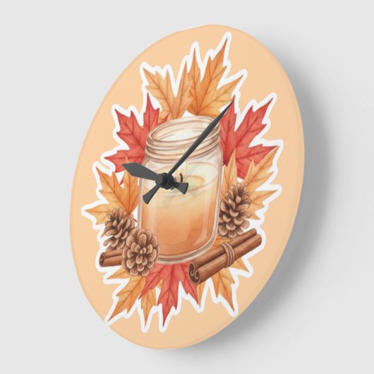 Cozy Fall Candle with Maple Leaves | Autumn Design Grote Klok (Hoek)