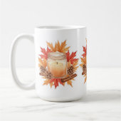 Cozy Fall Candle with Maple Leaves | Autumn Design Koffiemok (Links)