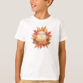 Cozy Fall Candle with Maple Leaves | Autumn Design T-shirt (Voorkant)