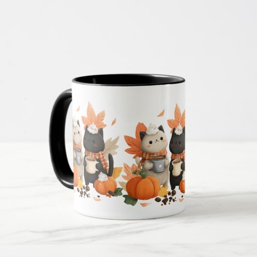 Cozy Fall Cats Mug for Coffee Lovers Mok (Voorkant links)
