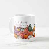 Cozy Fall Cats Mug with Pumpkins Koffiemok (Voorkant links)