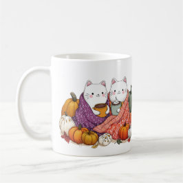 Cozy Fall Cats Mug with Pumpkins Koffiemok