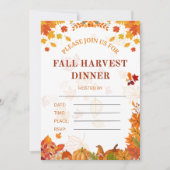 Cozy Fall Harvest Dinner Invitation Kaart (Voorkant)