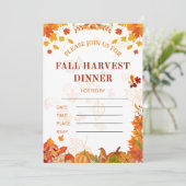 Cozy Fall Harvest Dinner Invitation Kaart (Staand voorkant)