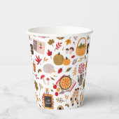 Cozy Fall Icons & Harvest Whimsy Papieren Bekers (Achterkant)