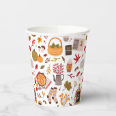 Cozy Fall Icons & Harvest Whimsy Papieren Bekers (Links)